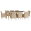 spisebordssæt til haven 9 dele med hynder polyrattan beige