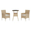 bistrosæt til haven 3 dele med hynder polyrattan beige