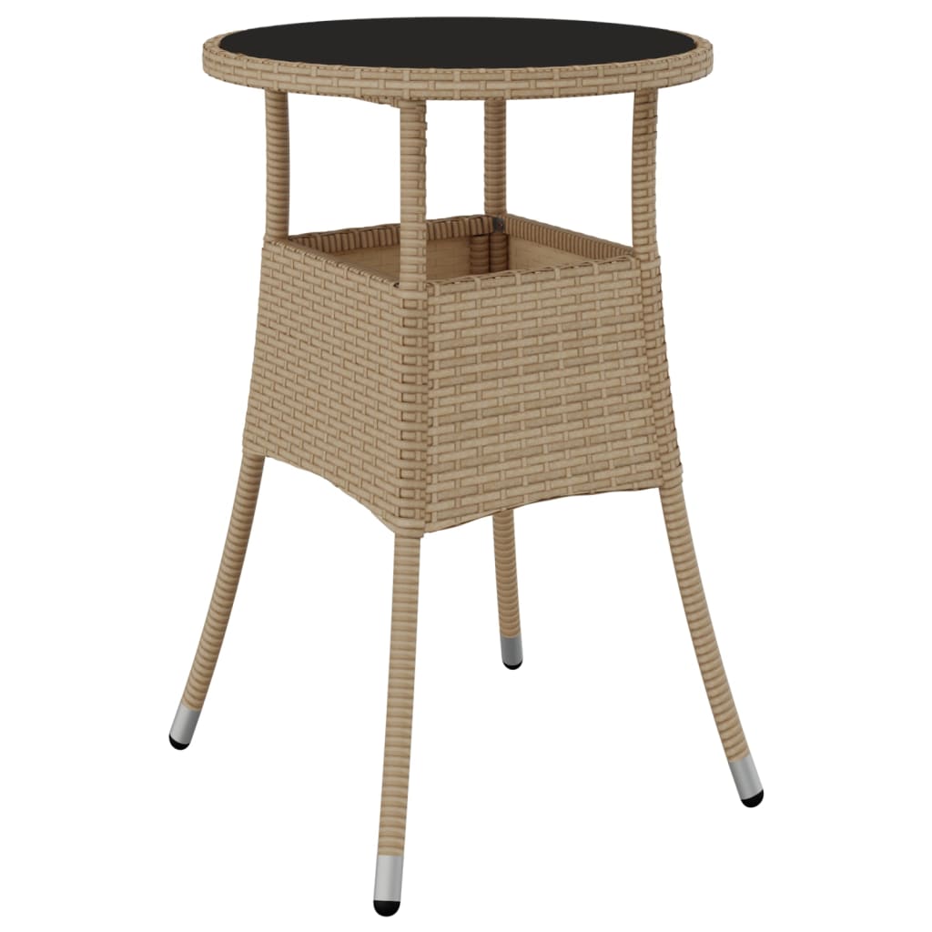 bistrosæt til haven 3 dele med hynder polyrattan beige