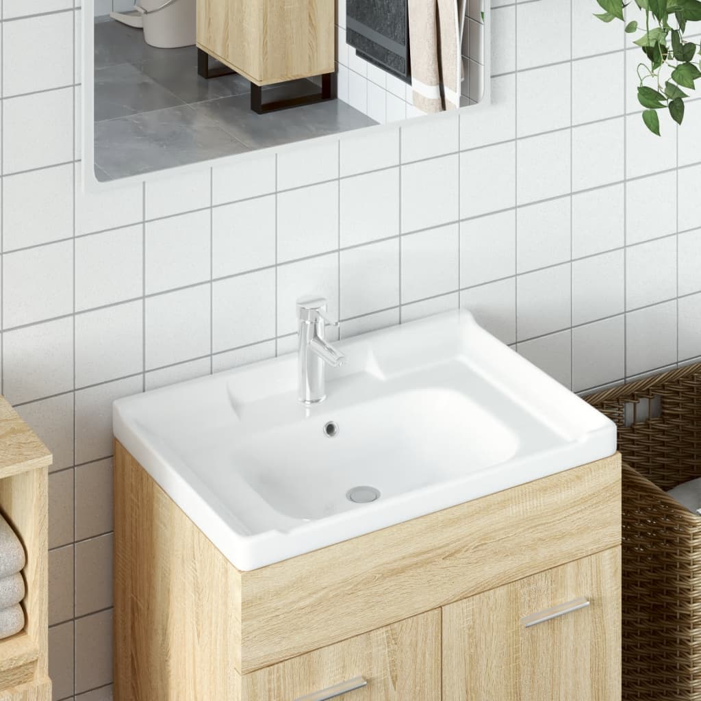 badeværelsesvask 71x48x23 cm rektangulær keramisk hvid