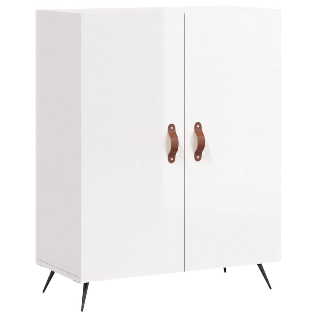 skænk 69,5x34x90 cm konstrueret træ hvid højglans