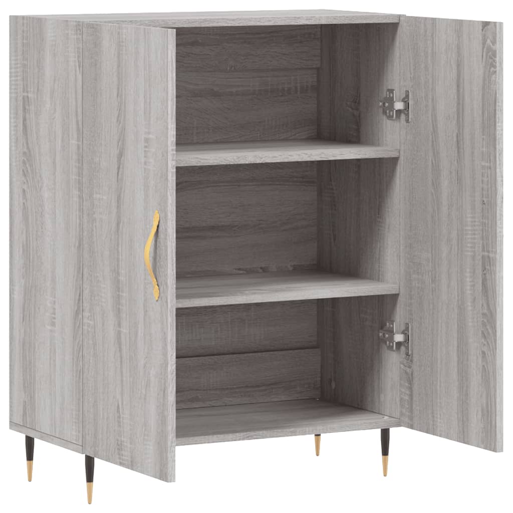 skænk 69,5x34x90 cm konstrueret træ grå sonoma-eg