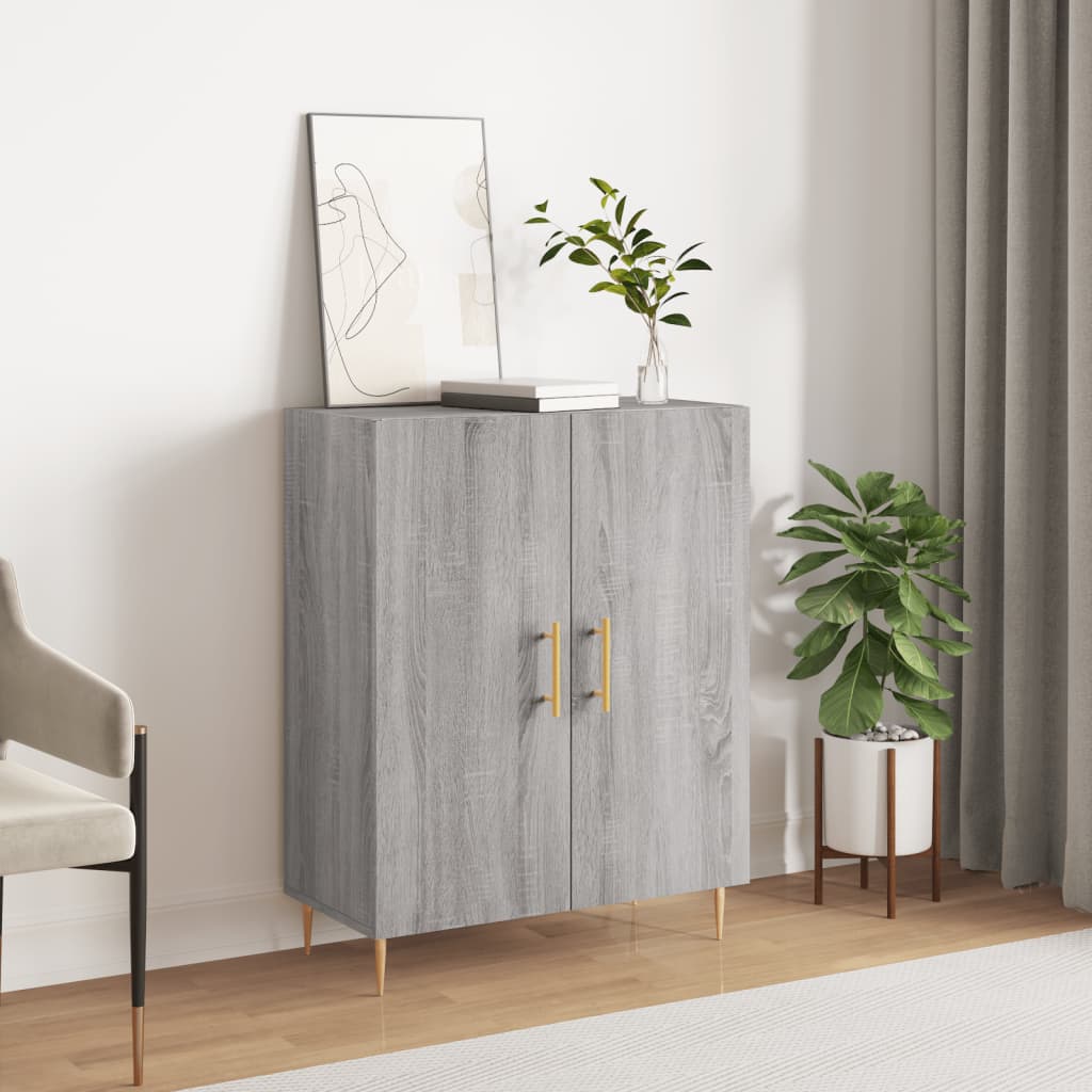 skænk 69,5x34x90 cm konstrueret træ grå sonoma-eg