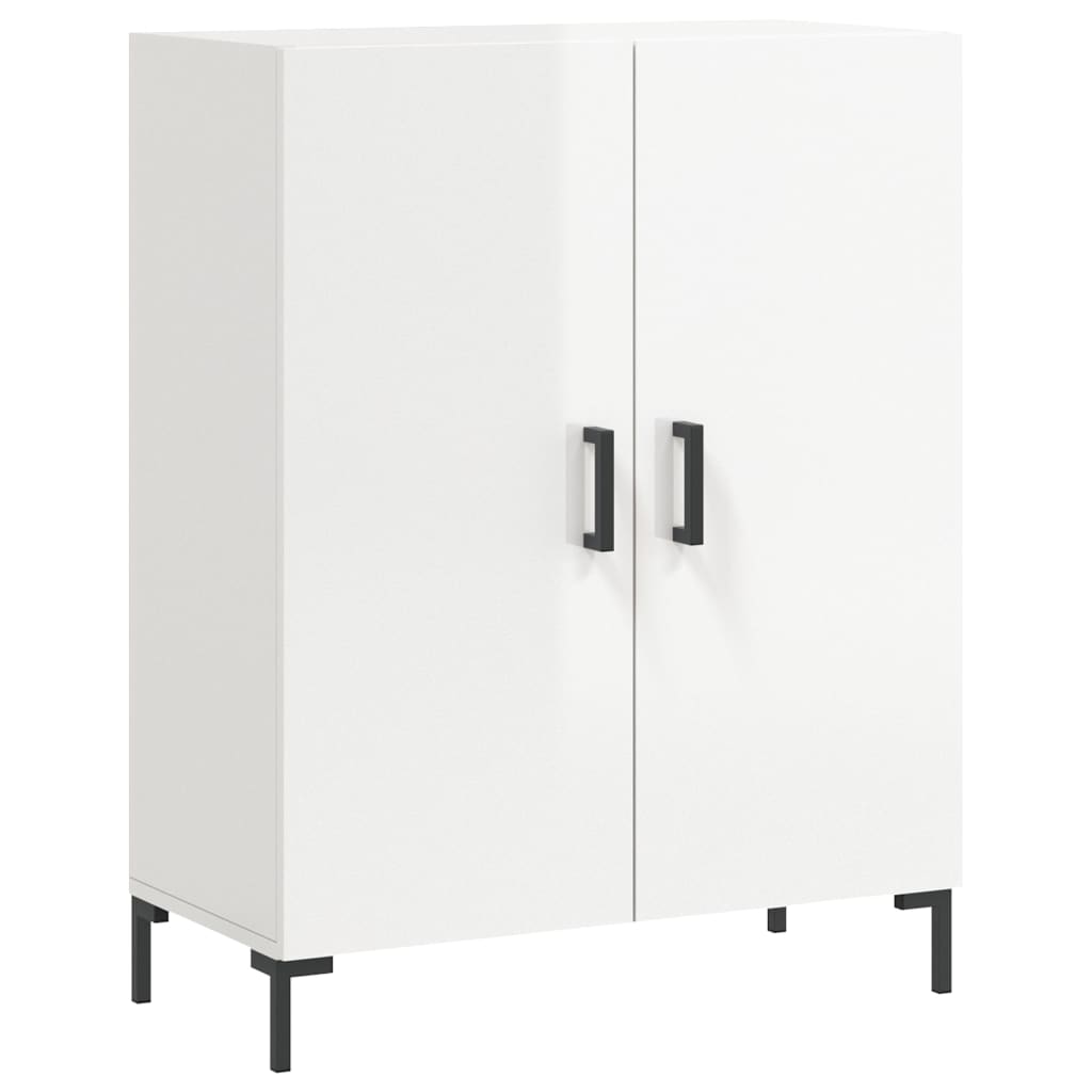 skænk 69,5x34x90 cm konstrueret træ hvid højglans