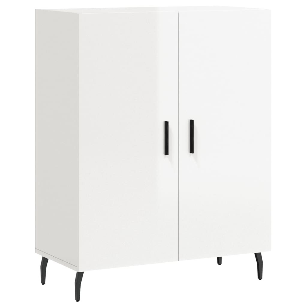 skænk 69,5x34x90 cm konstrueret træ hvid højglans