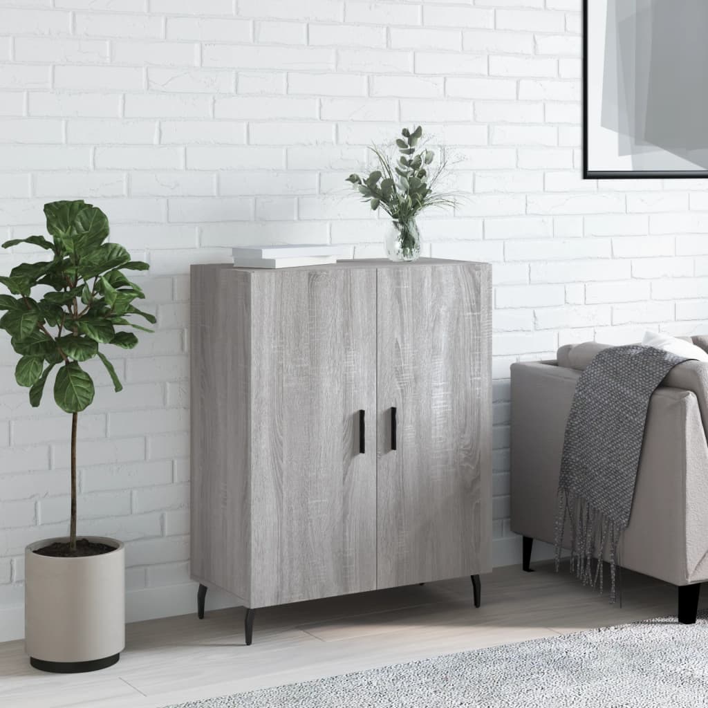 skænk 69,5x34x90 cm konstrueret træ grå sonoma-eg