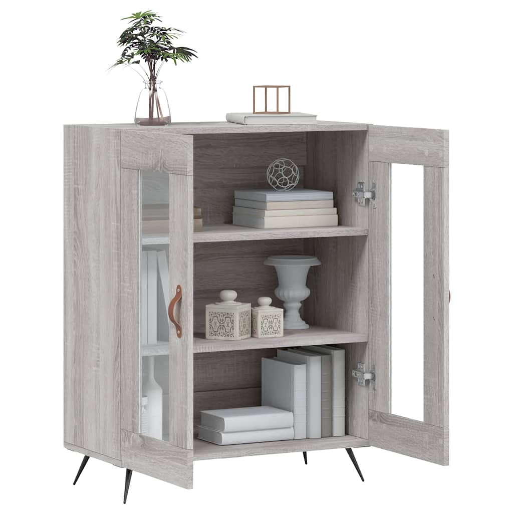 skænk 69,5x34x90 cm konstrueret træ grå sonoma-eg