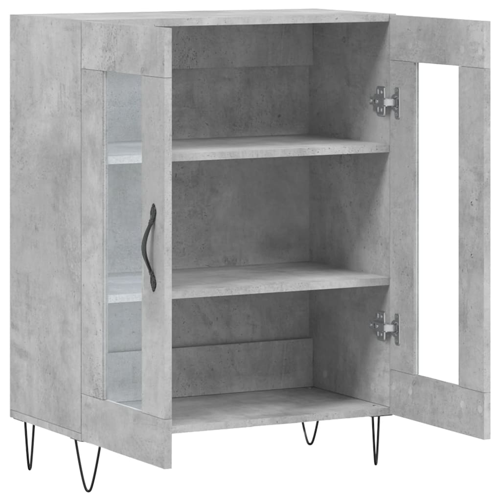 skænk 69,5x34x90 cm konstrueret træ betongrå