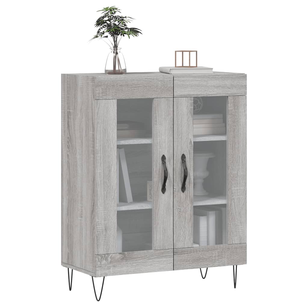 skænk 69,5x34x90 cm konstrueret træ grå sonoma-eg