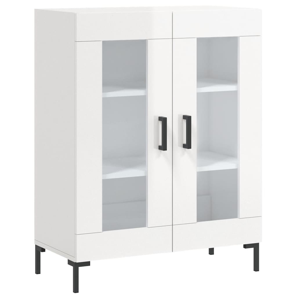 skænk 69,5x34x90 cm konstrueret træ hvid højglans