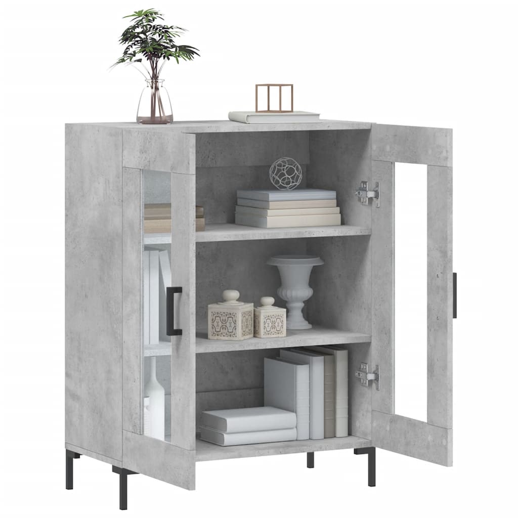 skænk 69,5x34x90 cm konstrueret træ betongrå