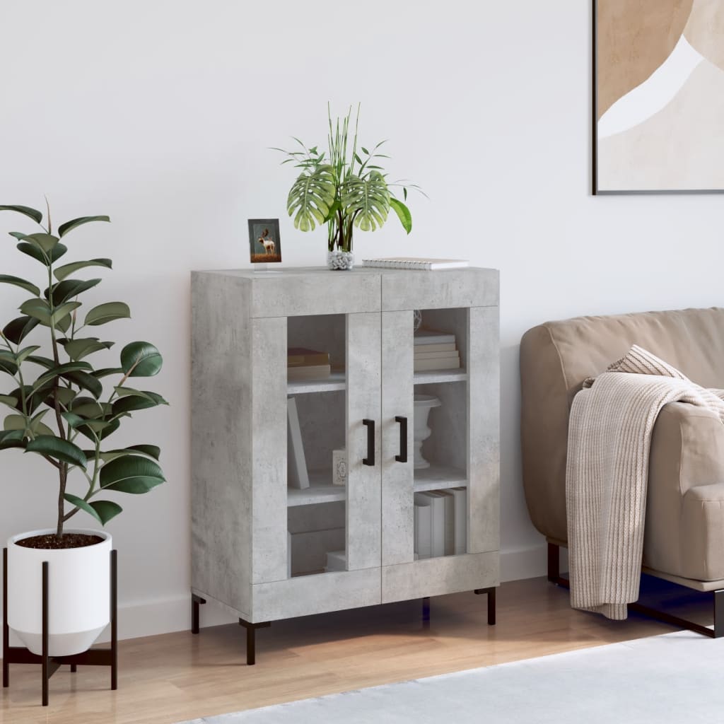 skænk 69,5x34x90 cm konstrueret træ betongrå