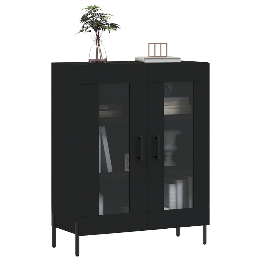 skænk 69,5x34x90 cm konstrueret træ sort