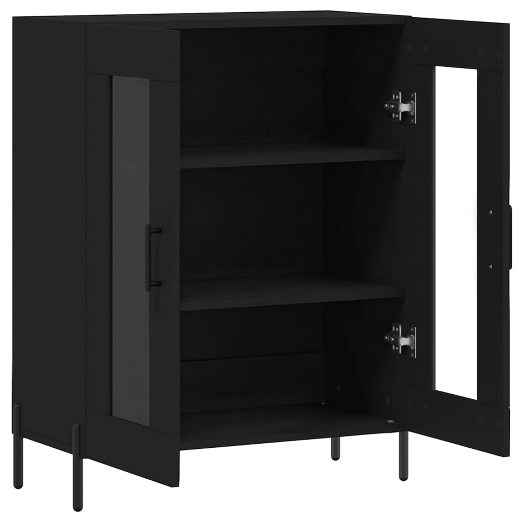 skænk 69,5x34x90 cm konstrueret træ sort