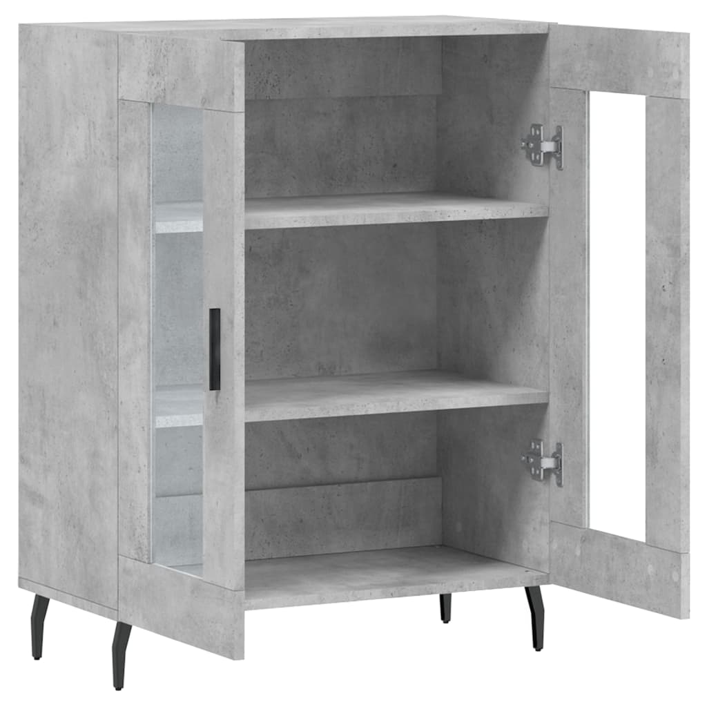 skænk 69,5x34x90 cm konstrueret træ betongrå