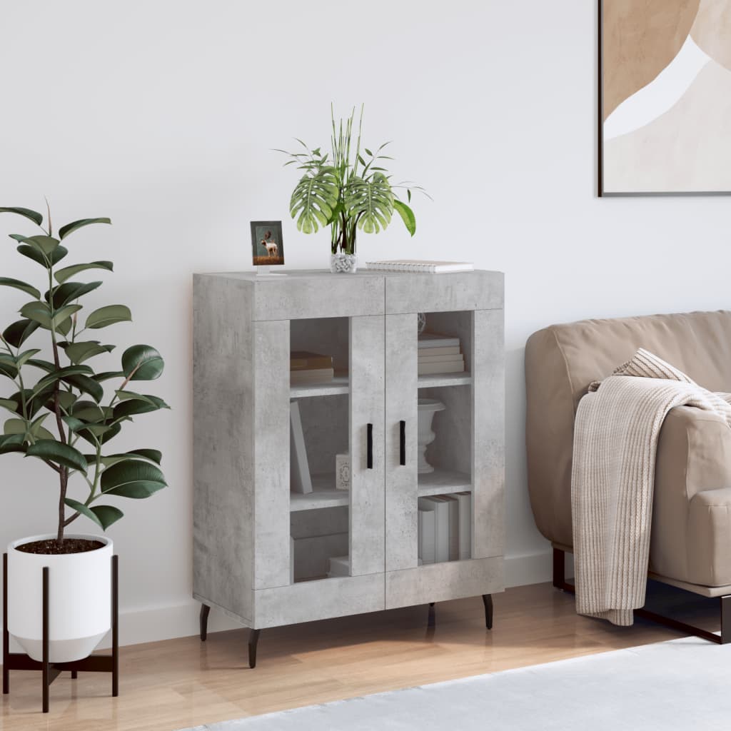 skænk 69,5x34x90 cm konstrueret træ betongrå