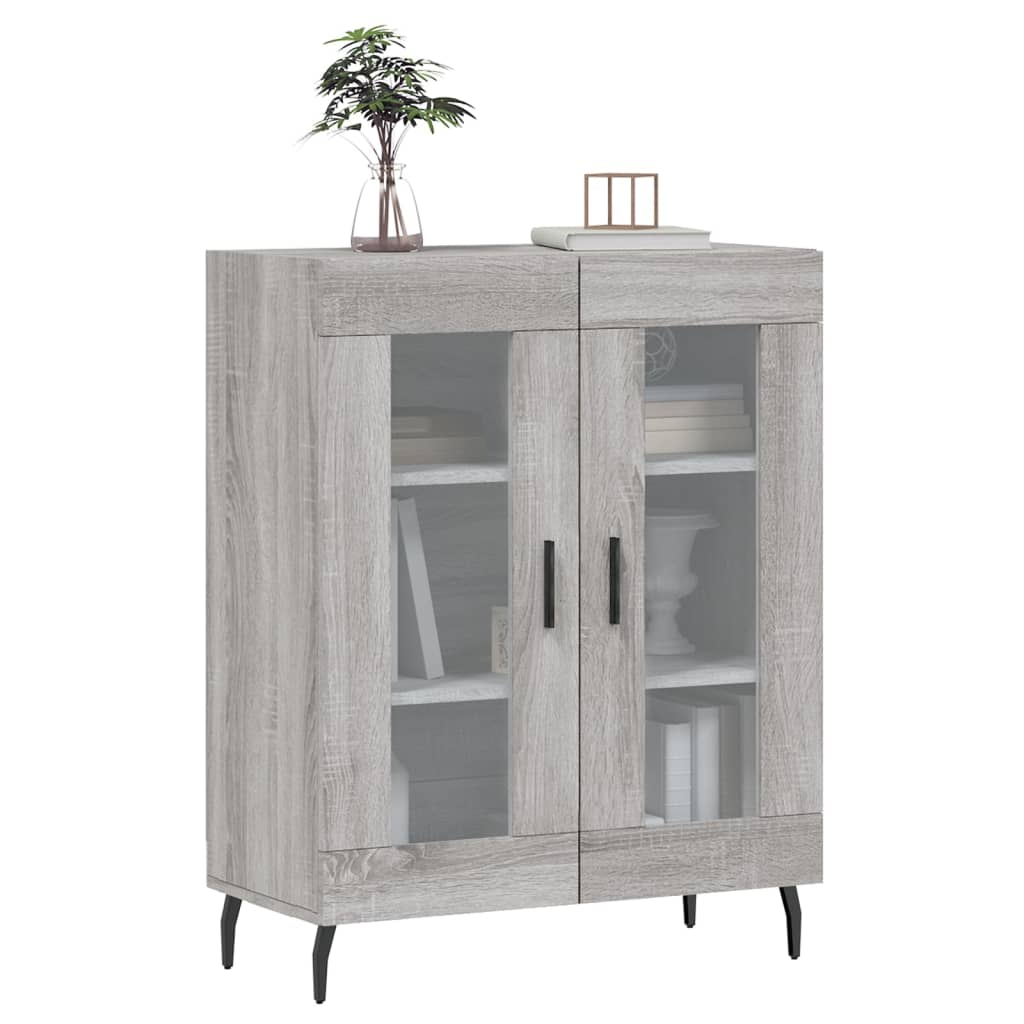 skænk 69,5x34x90 cm konstrueret træ grå sonoma-eg