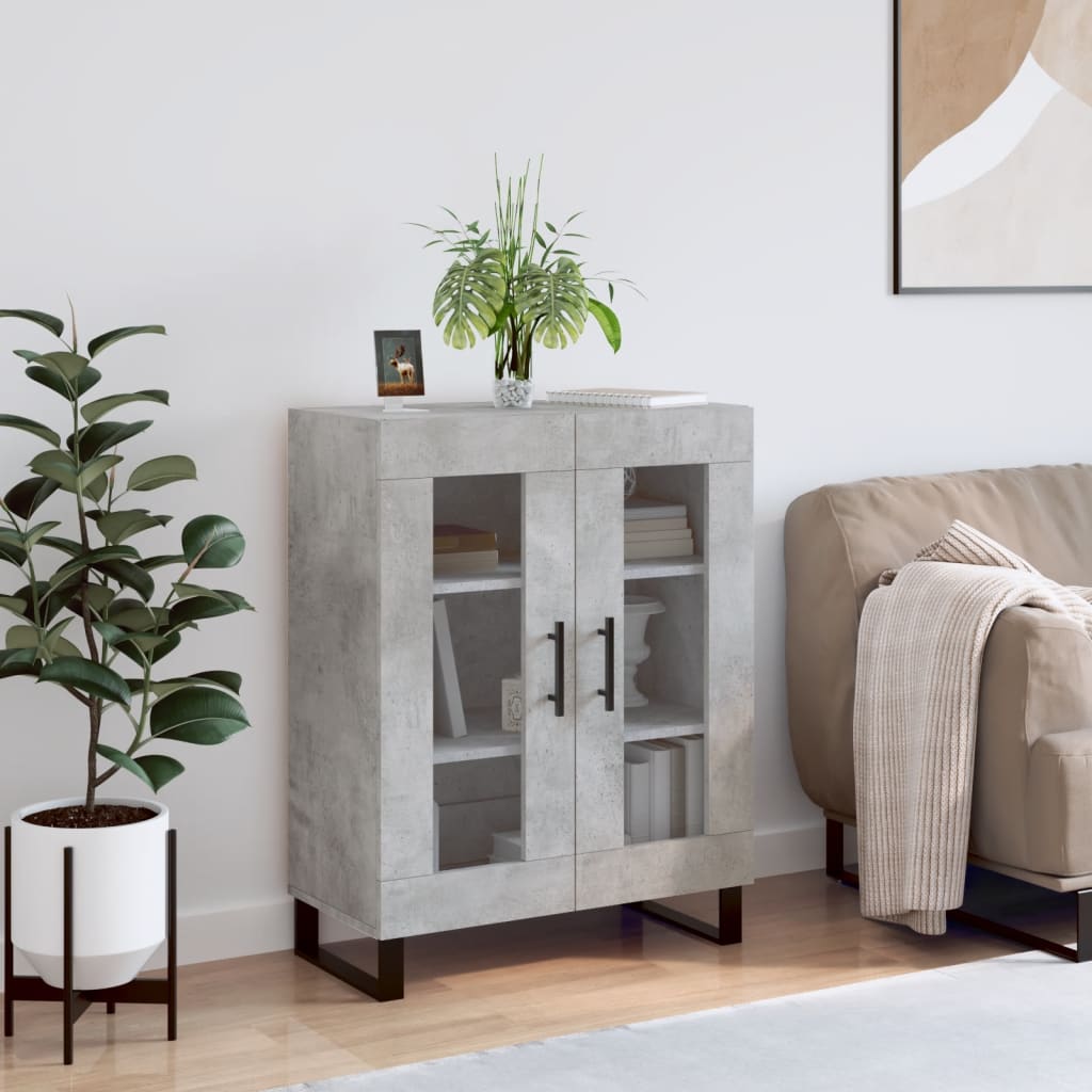 skænk 69,5x34x90 cm konstrueret træ betongrå