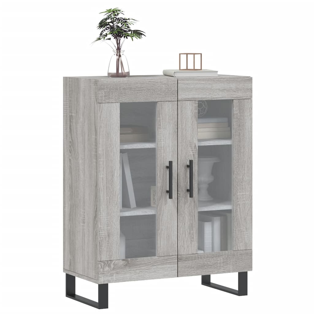 skænk 69,5x34x90 cm konstrueret træ grå sonoma-eg