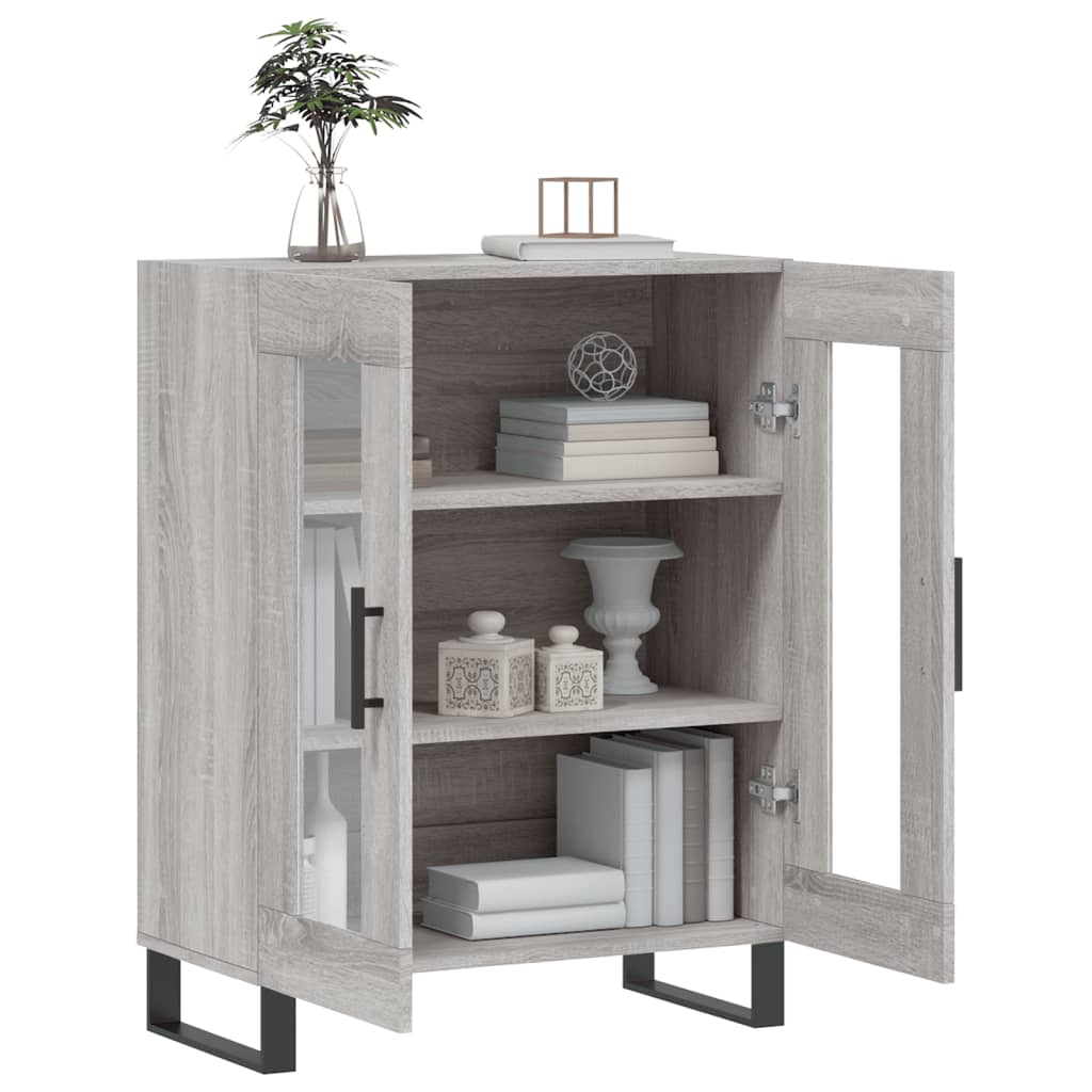 skænk 69,5x34x90 cm konstrueret træ grå sonoma-eg