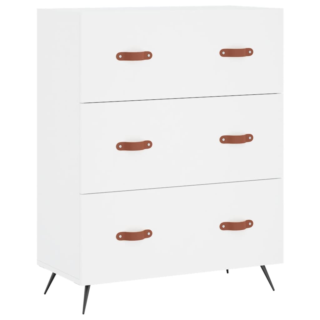 kommode 69,5x34x90 cm konstrueret træ hvid