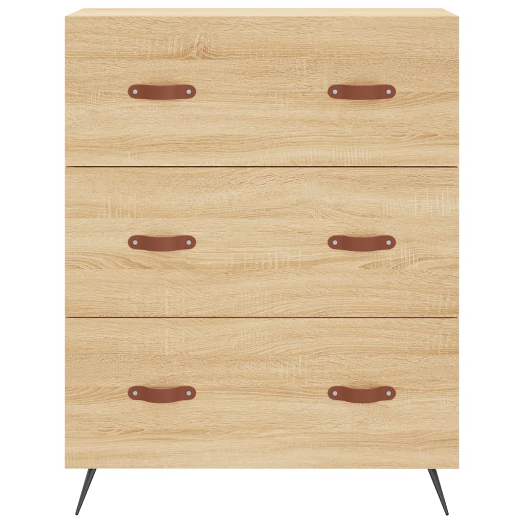 kommode 69,5x34x90 cm konstrueret træ sonoma-eg