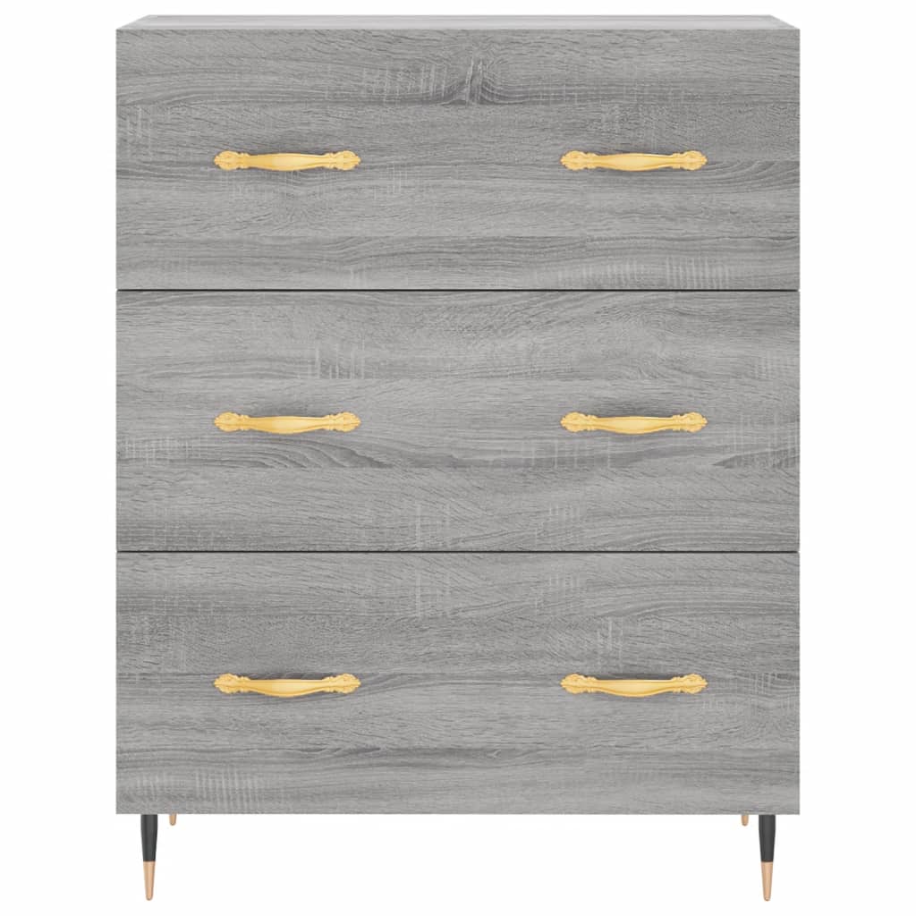 skænk 69,5x34x90 cm konstrueret træ grå sonoma-eg