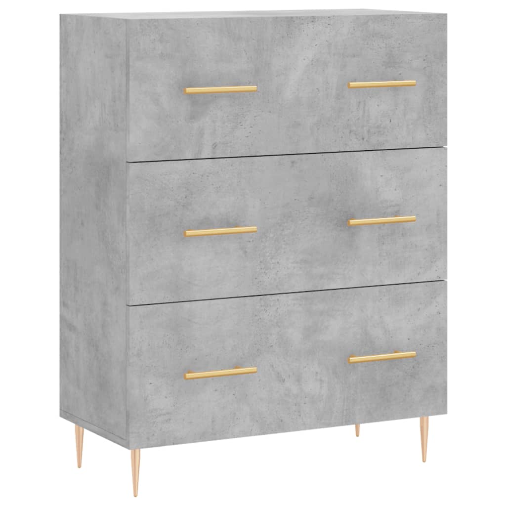 skænk 69,5x34x90 cm konstrueret træ betongrå