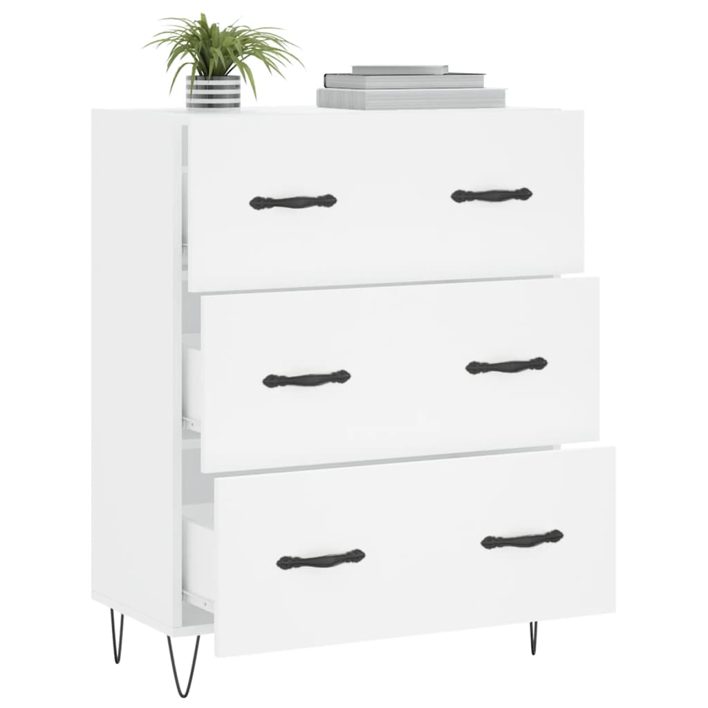 skænk 69,5x34x90 cm konstrueret træ hvid