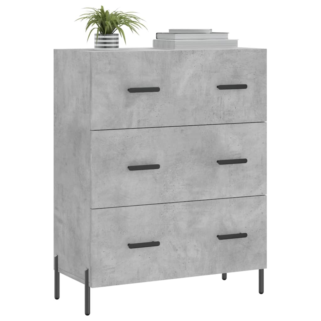 skænk 69,5x34x90 cm konstrueret træ betongrå
