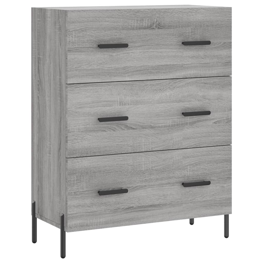 skænk 69,5x34x90 cm konstrueret træ grå sonoma-eg