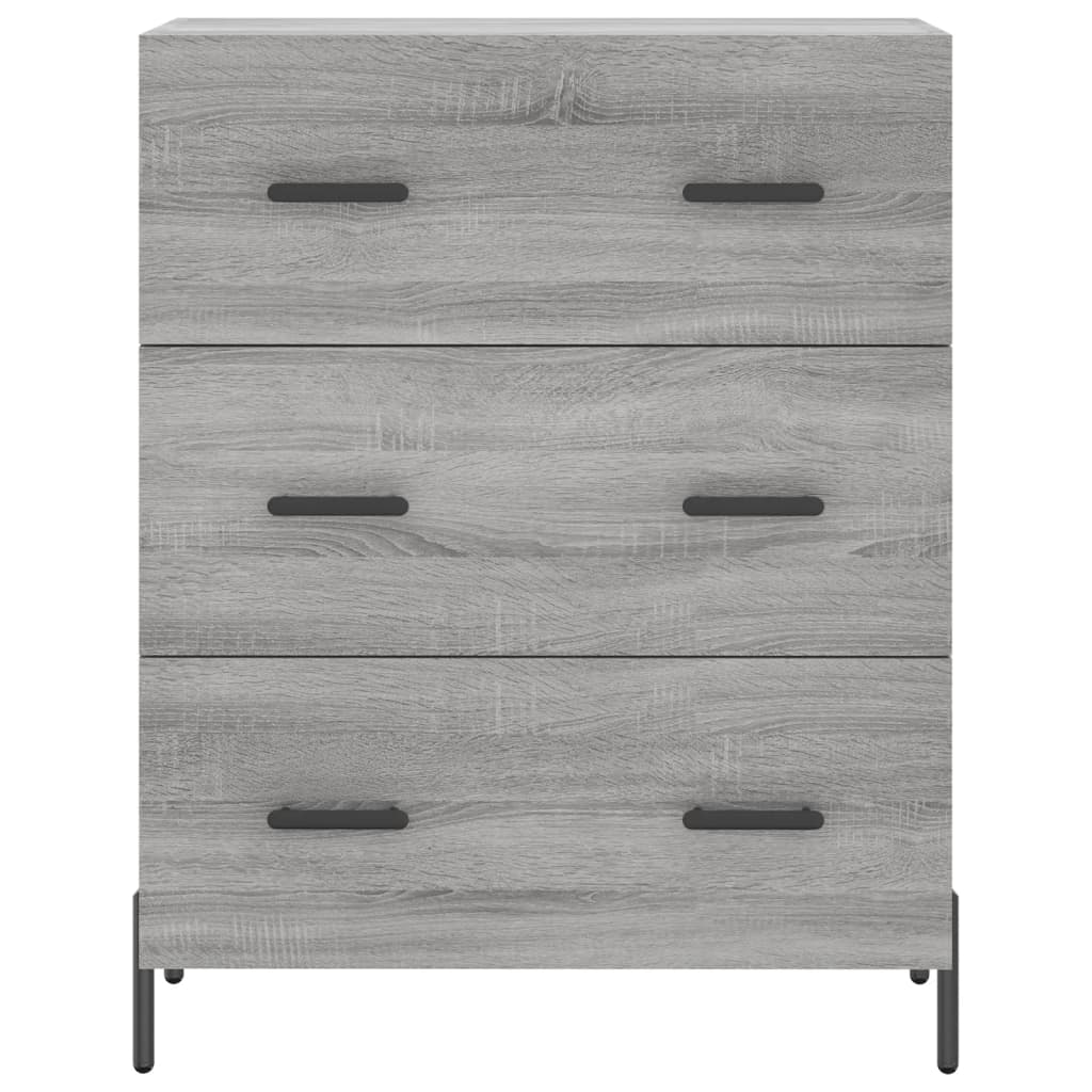 skænk 69,5x34x90 cm konstrueret træ grå sonoma-eg