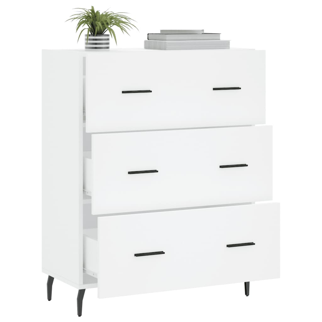 skænk 69,5x34x90 cm konstrueret træ hvid