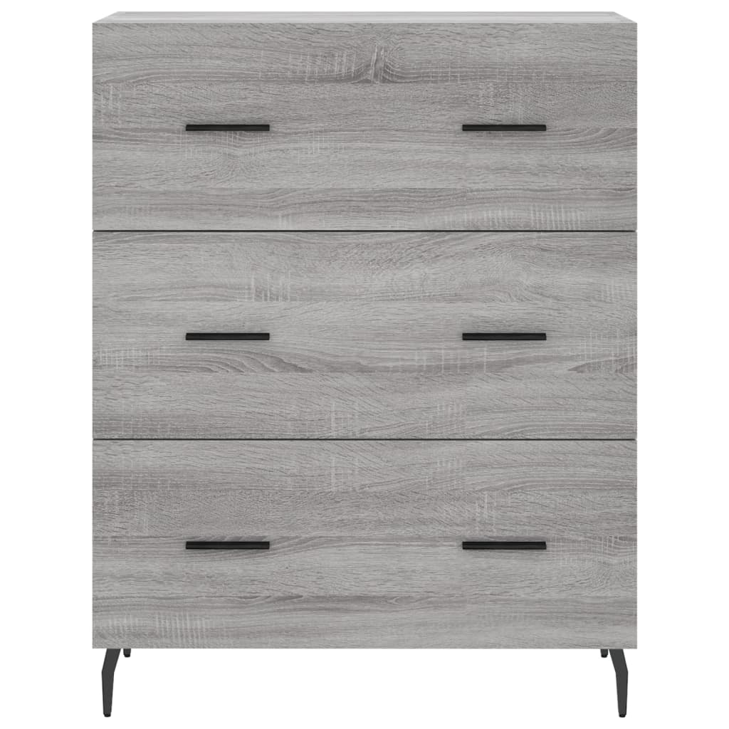 skænk 69,5x34x90 cm konstrueret træ grå sonoma-eg