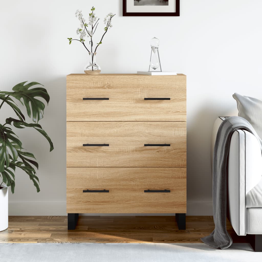 skænk 69,5x34x90 cm konstrueret træ sonoma-eg