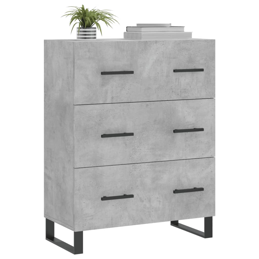skænk 69,5x34x90 cm konstrueret træ betongrå