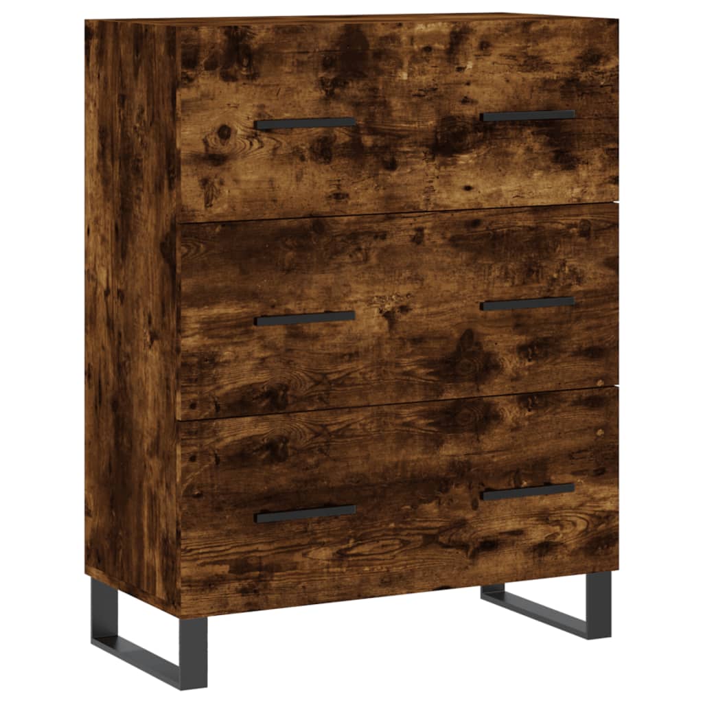 skænk 69,5x34x90 cm konstrueret træ røget egetræsfarve