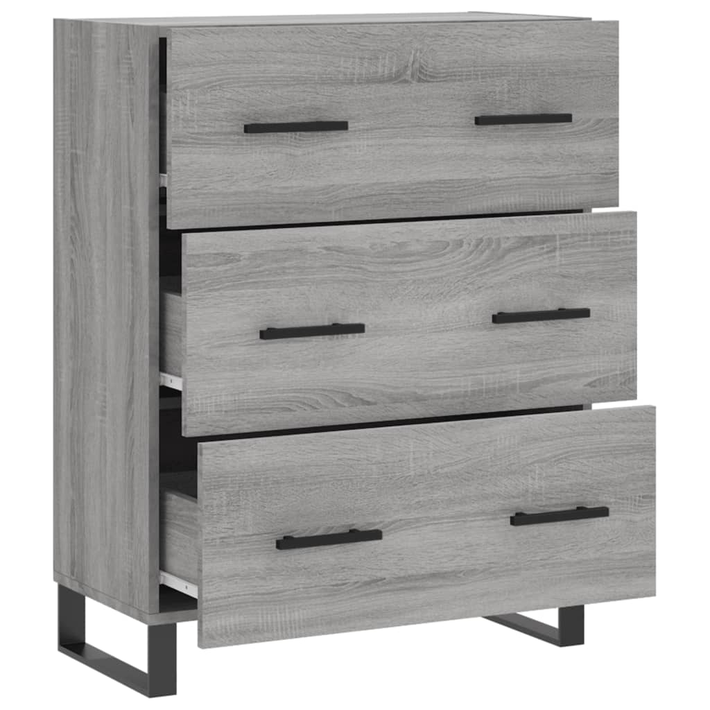 skænk 69,5x34x90 cm konstrueret træ grå sonoma-eg