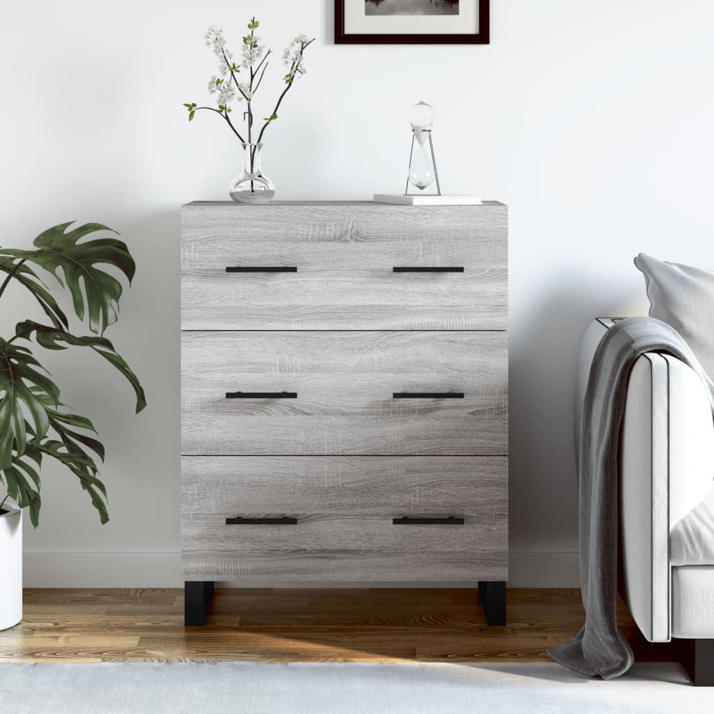 skænk 69,5x34x90 cm konstrueret træ grå sonoma-eg