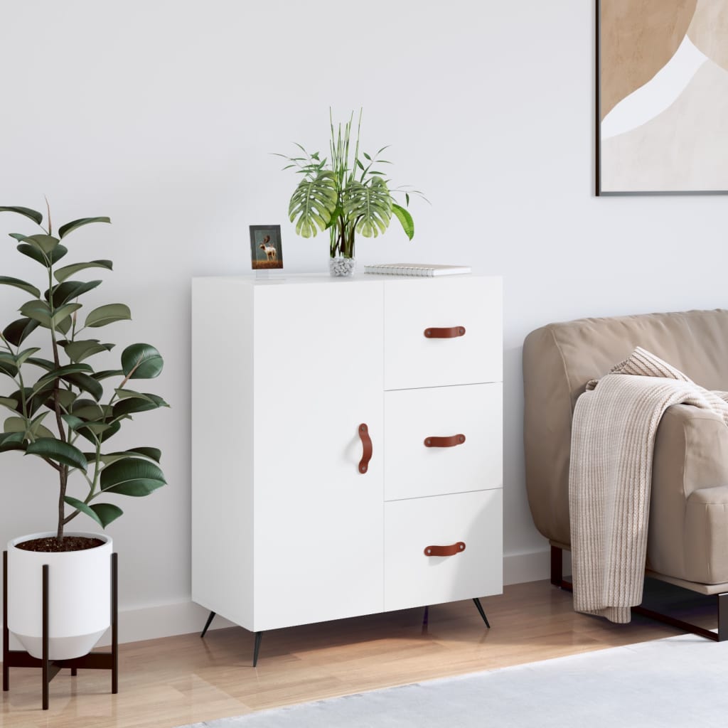 skænk 69,5x34x90 cm konstrueret træ hvid