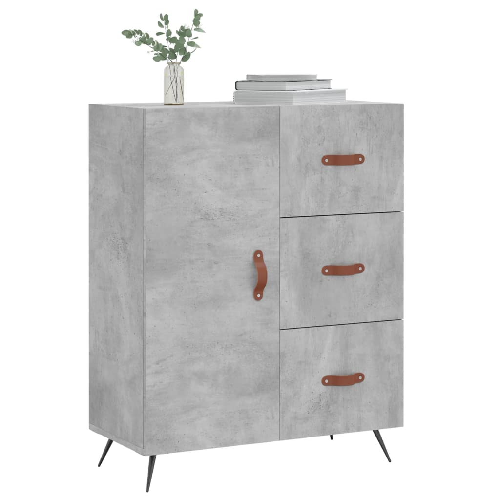 skænk 69,5x34x90 cm konstrueret træ betongrå