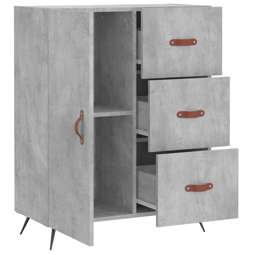 skænk 69,5x34x90 cm konstrueret træ betongrå