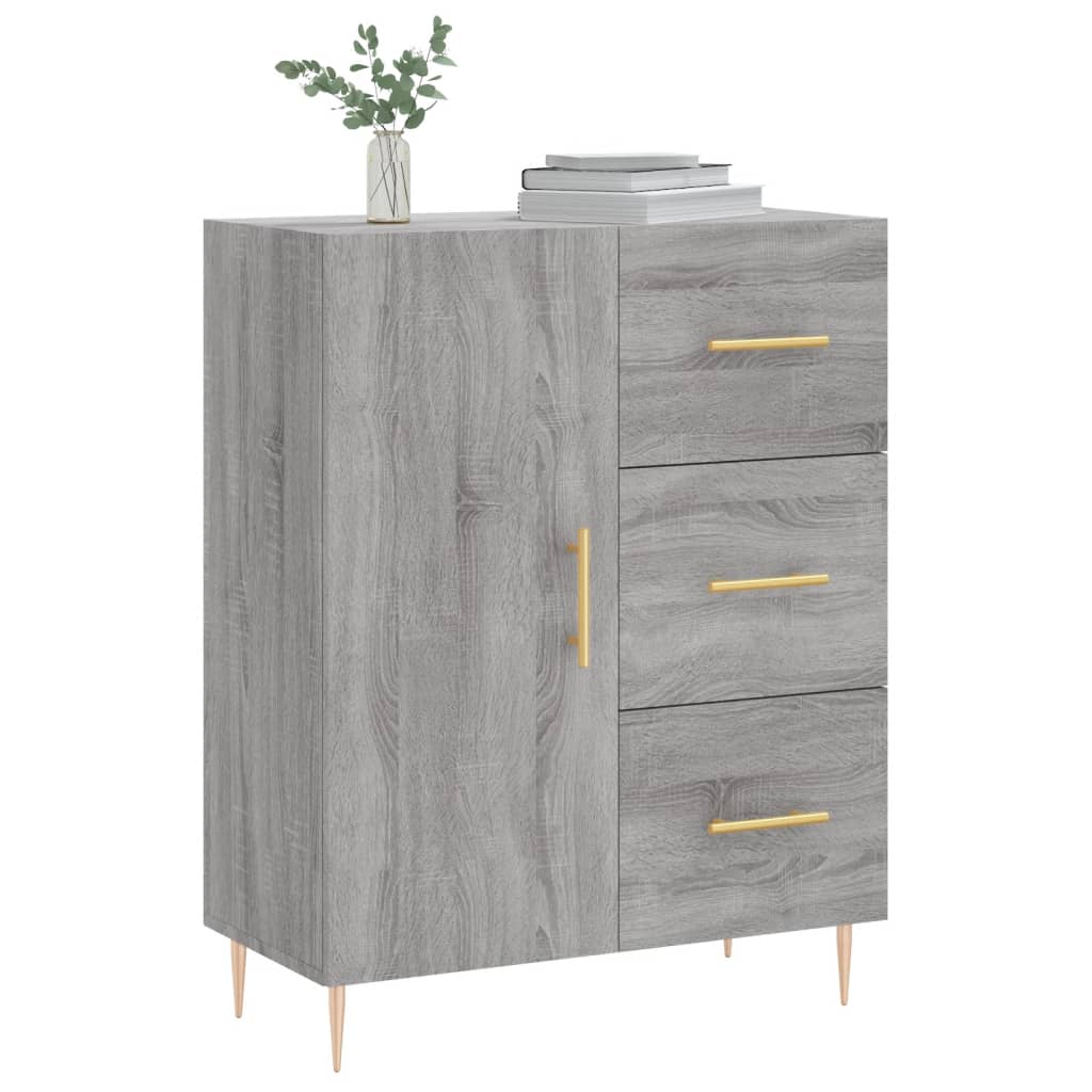 skænk 69,5x34x90 cm konstrueret træ grå sonoma-eg