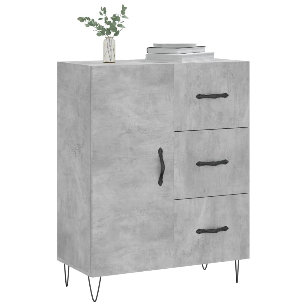 skænk 69,5x34x90 cm konstrueret træ betongrå