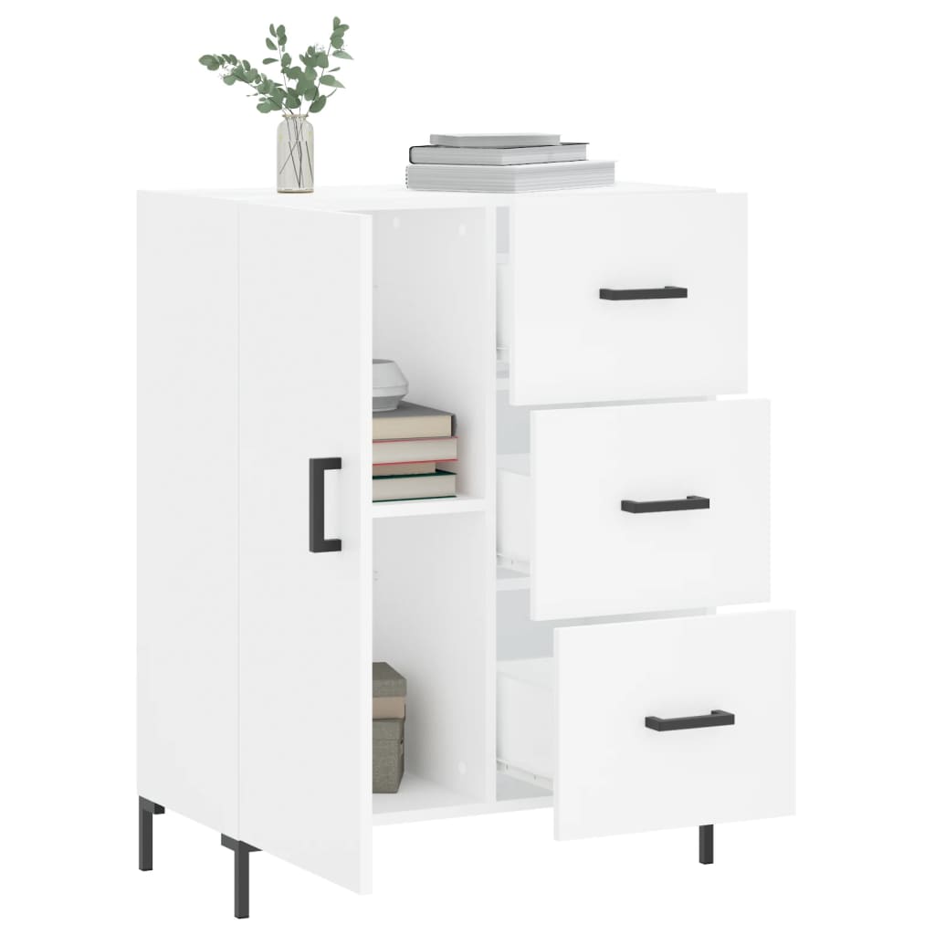 skænk 69,5x34x90 cm konstrueret træ hvid