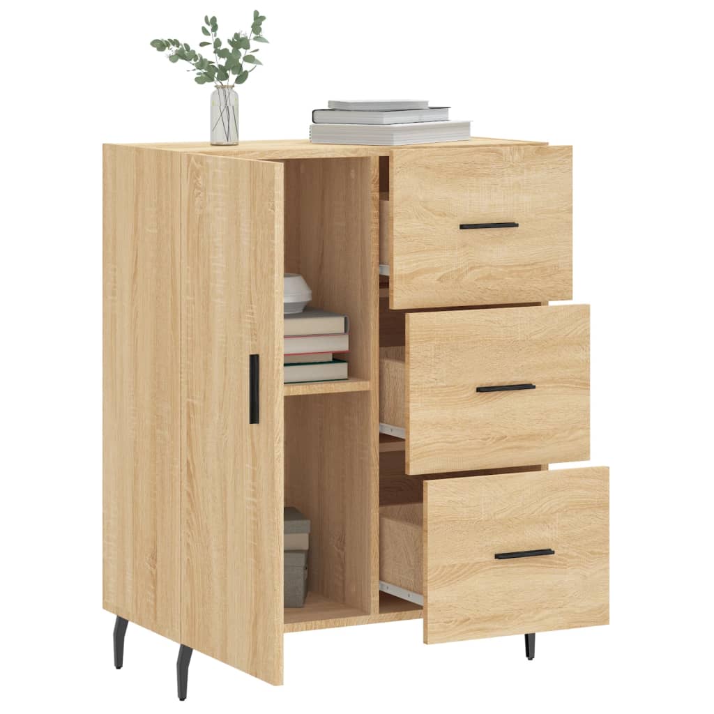 skænk 69,5x34x90 cm konstrueret træ sonoma-eg