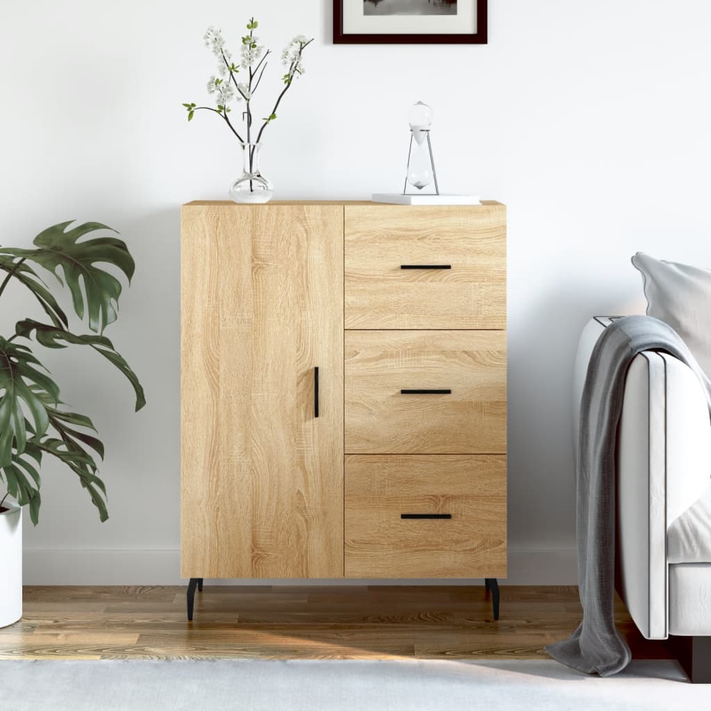 skænk 69,5x34x90 cm konstrueret træ sonoma-eg