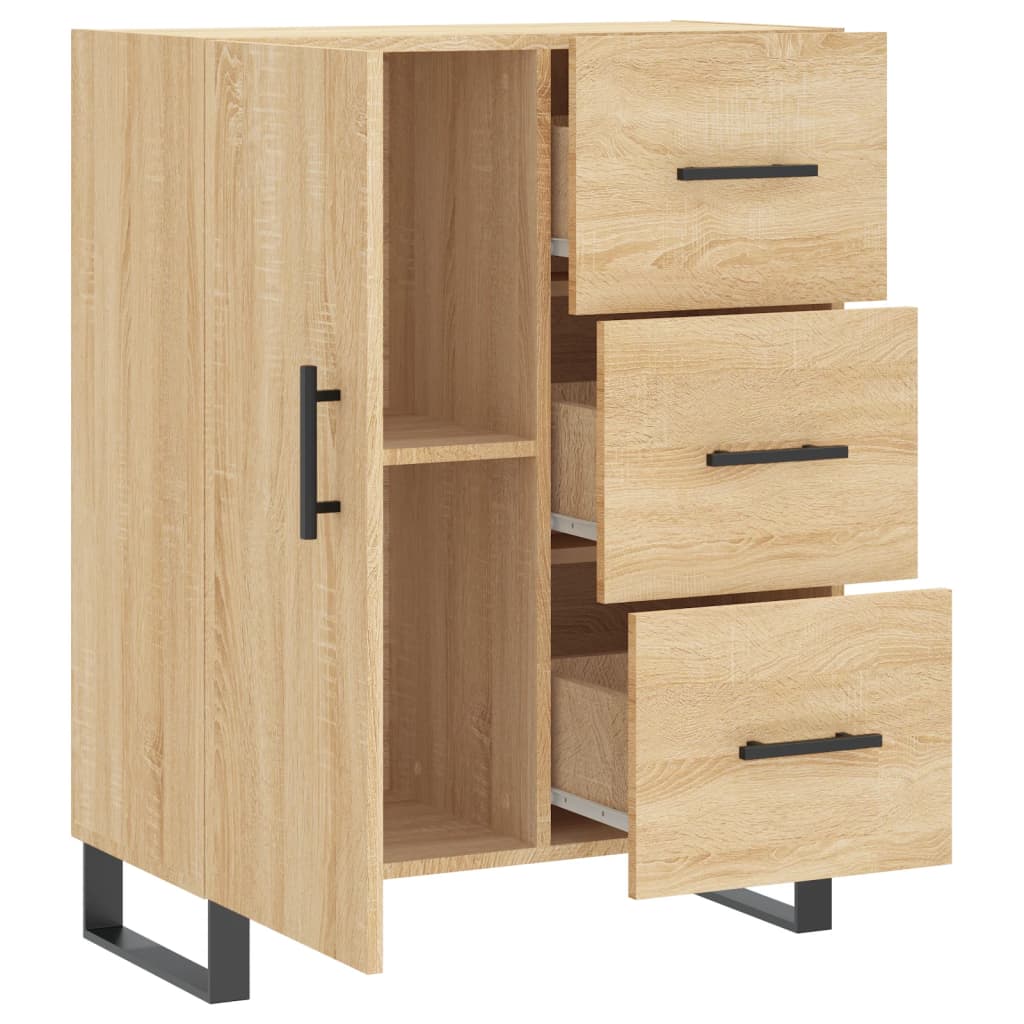 skænk 69,5x34x90 cm konstrueret træ sonoma-eg