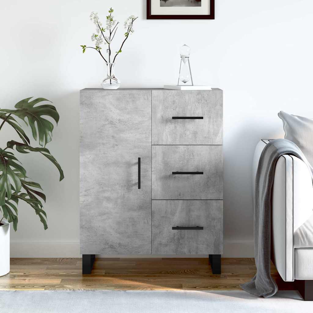 skænk 69,5x34x90 cm konstrueret træ betongrå