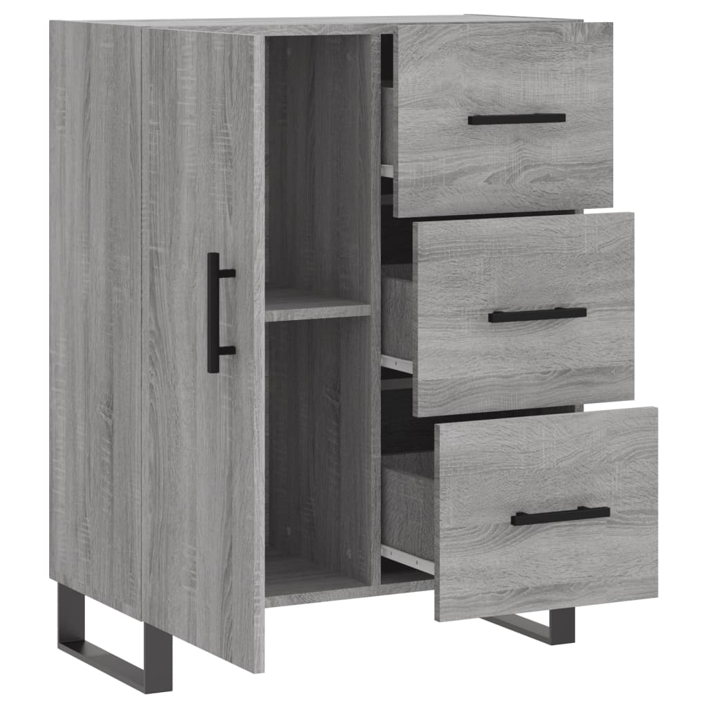 skænk 69,5x34x90 cm konstrueret træ grå sonoma-eg